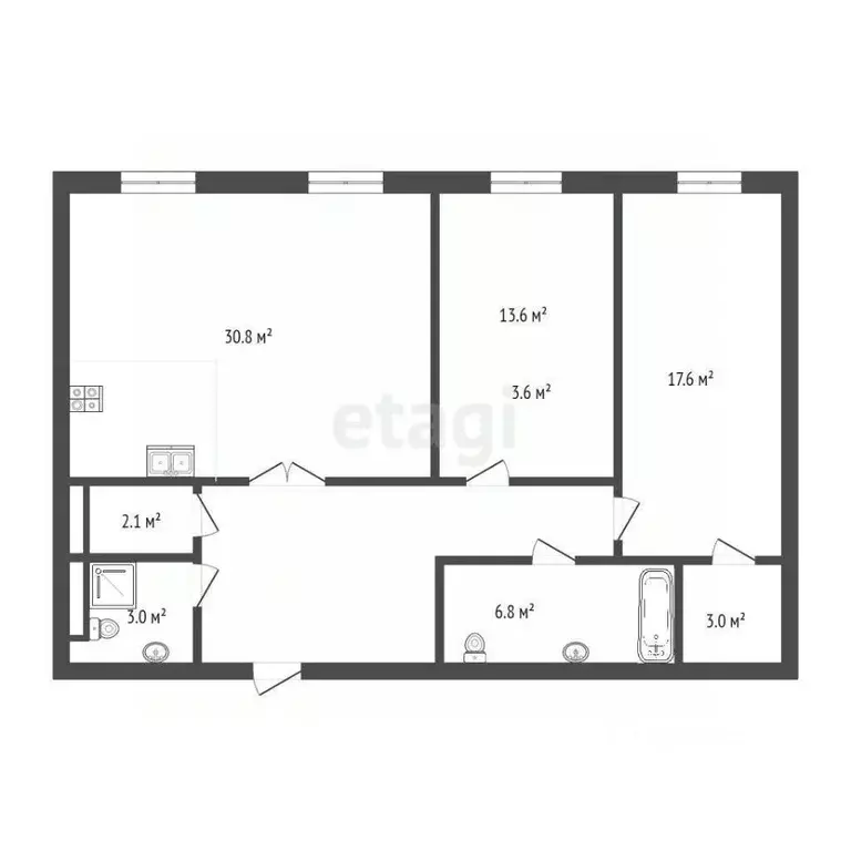 2-к кв. Тюменская область, Тюмень ул. Республики, 204к3 (93.4 м) - Фото 2