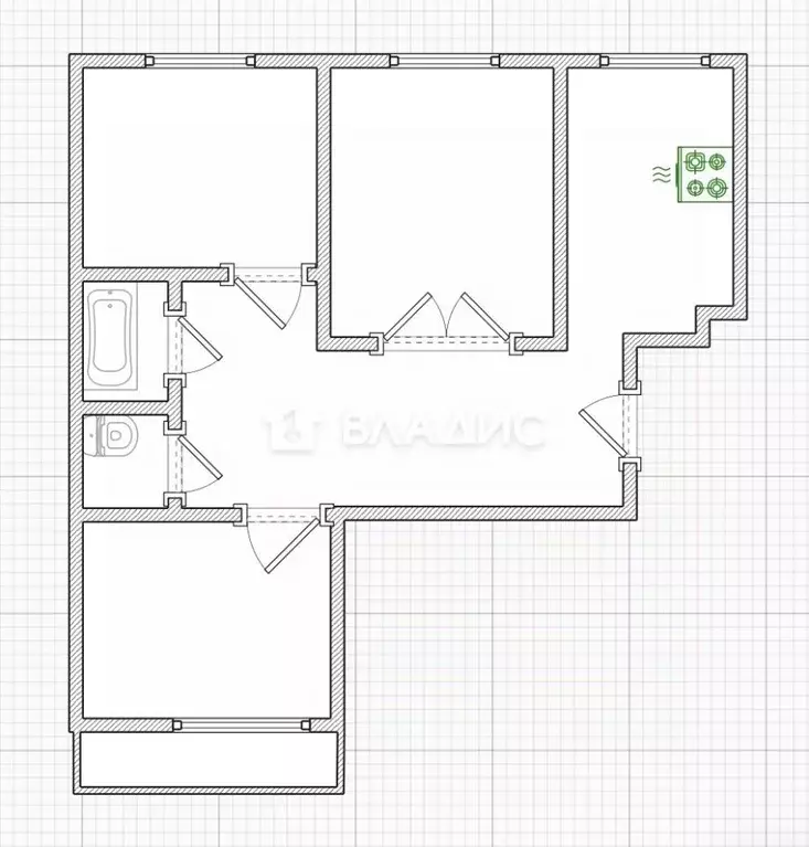 3-к кв. Пензенская область, Пенза просп. Строителей, 154 (62.6 м) - Фото 2