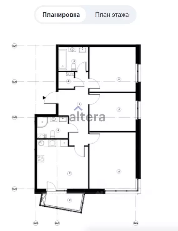 4-к кв. Татарстан, Казань ул. Гаврилова, 7к2 (87.9 м) - Фото 2