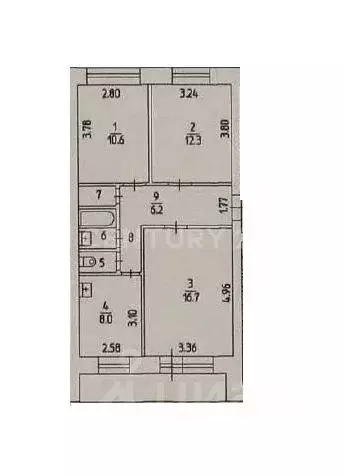 3-к кв. Пермский край, Пермь Уинская ул., 42А (64.8 м) - Фото 1