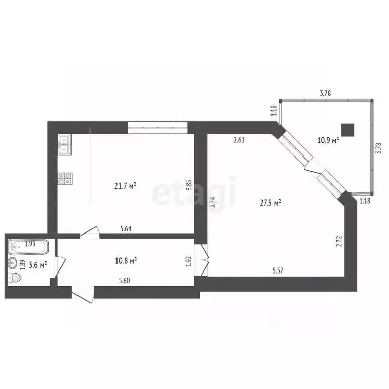 1-к кв. Краснодарский край, Анапа ул. Лермонтова, 120А (58.0 м) - Фото 1