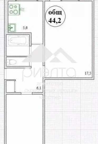 2-к кв. Новосибирская область, Новосибирск Рельсовая ул., 8/1 (44.2 м) - Фото 1