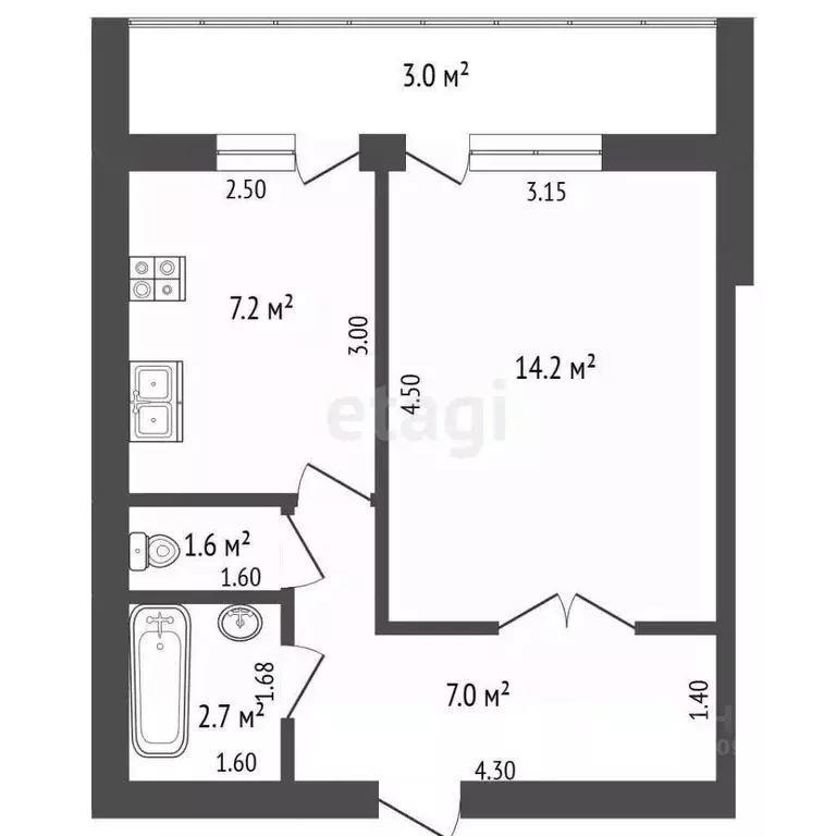 1-к кв. Мордовия, Саранск Гожувская ул., 28 (32.7 м) - Фото 2