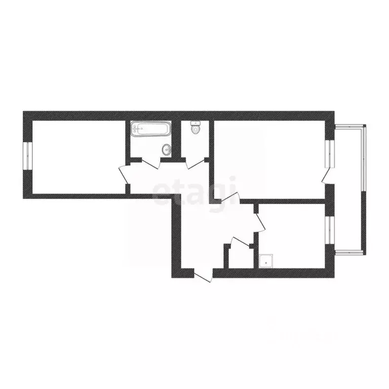 2-к кв. Бурятия, Улан-Удэ ул. Мокрова, 46 (50.0 м) - Фото 2
