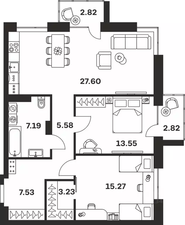 2-к кв. Тульская область, Тула Гоголевская ул., 43 (85.59 м) - Фото 0