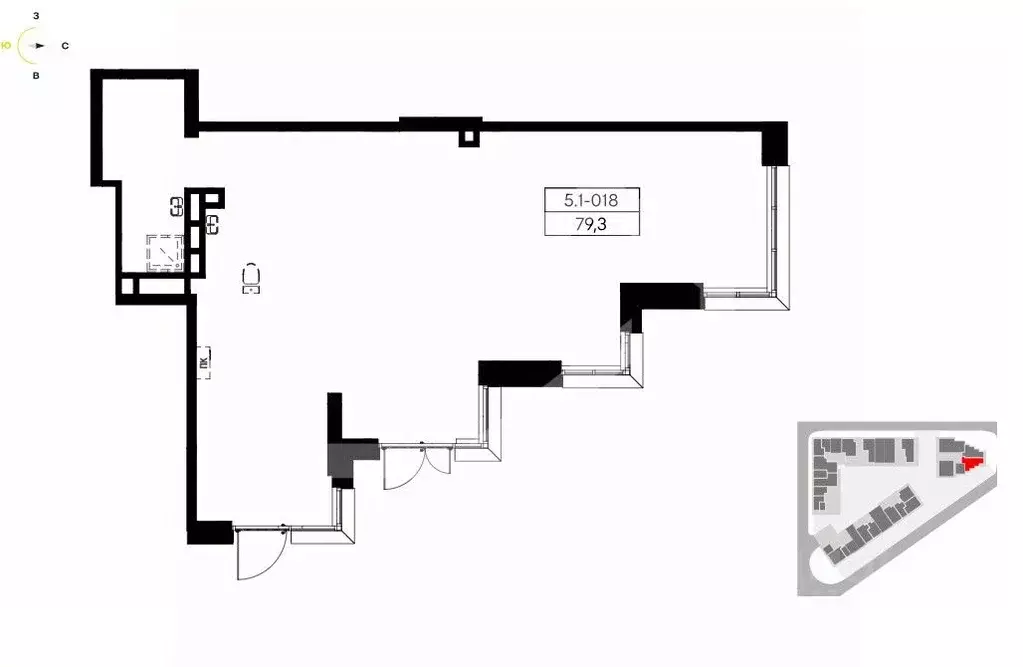 Торговая площадь в Москва Дзен-кварталы жилой комплекс (79 м) - Фото 2