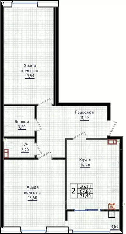 2-к кв. Ставропольский край, Ставрополь ул. Якова Андрюшина, 6 (71.4 ... - Фото 1