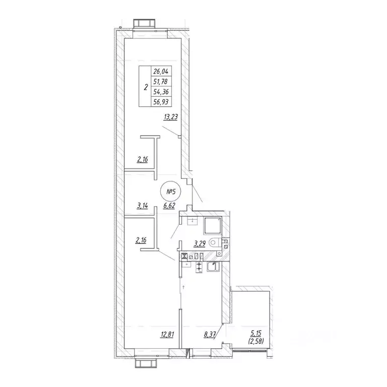 2-к кв. Калининградская область, Зеленоградск  (54.36 м) - Фото 1