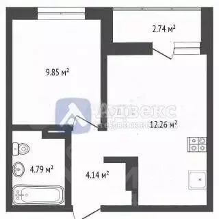 1-к кв. Тюменская область, Тюмень ул. Фармана Салманова, 23 (33.0 м) - Фото 1
