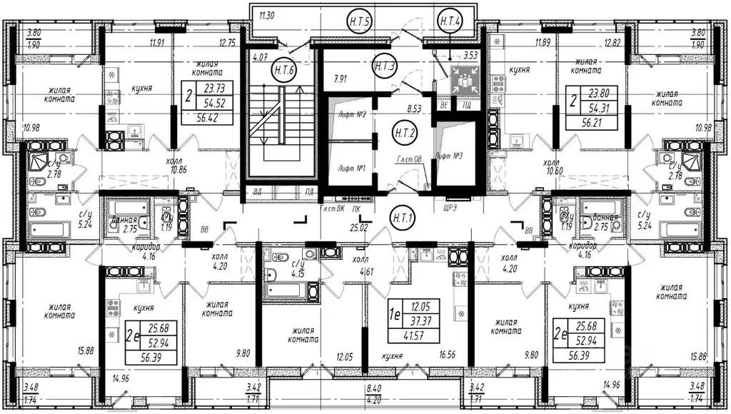 2-к кв. Санкт-Петербург пос. Парголово, Заречная ул., 52к1 (57.3 м) - Фото 2