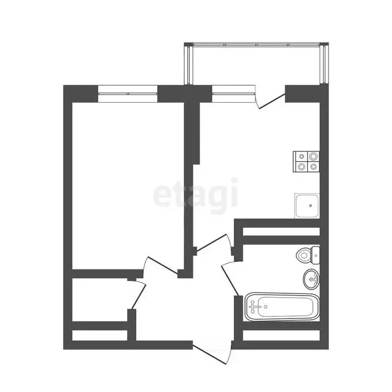 1-комнатная квартира: Дмитров, микрорайон имени В.Н. Махалина, 39 (33 ... - Фото 1