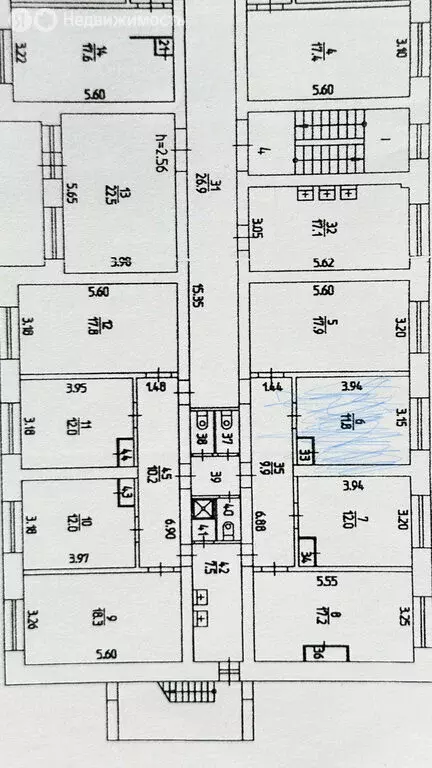 1к в -комнатной квартире (12.5 м) - Фото 2