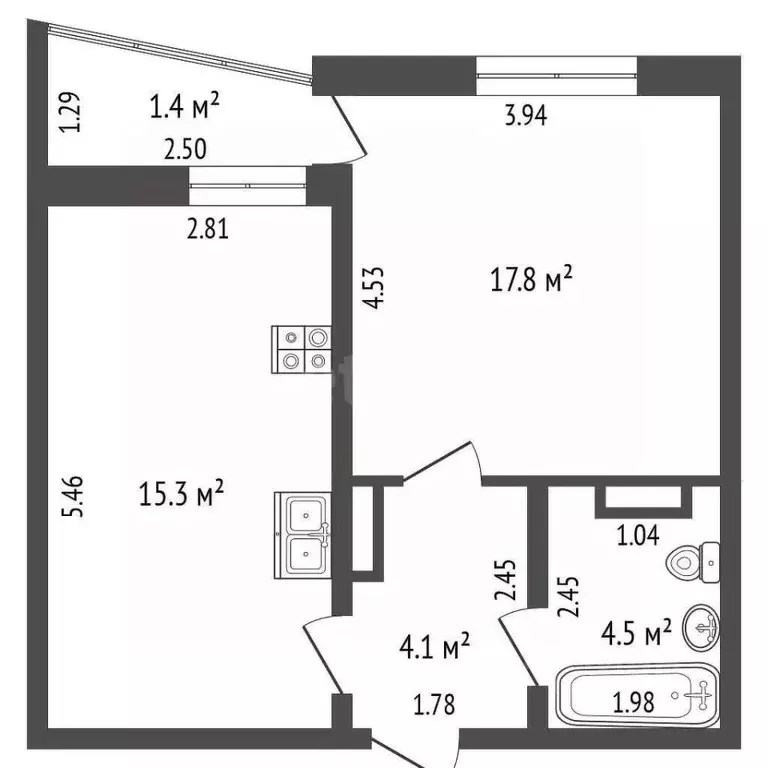 1-к кв. Забайкальский край, Чита ул. Ленина, 151к1 (41.0 м) - Фото 2