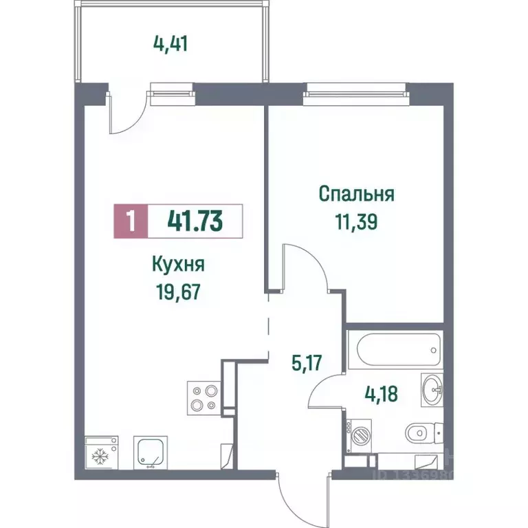 1-к кв. Ленинградская область, Мурино Всеволожский район, Фотограф ... - Фото 0