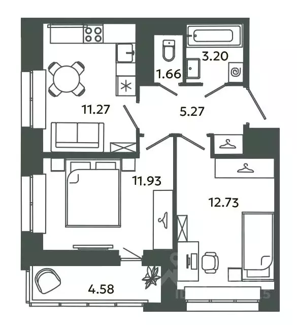 2-к кв. Ленинградская область, Ломоносовский район, Аннинское ... - Фото 0