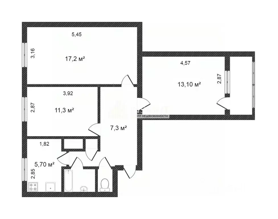 3-к кв. Ямало-Ненецкий АО, Новый Уренгой Юбилейная ул., 2 (58.0 м) - Фото 1