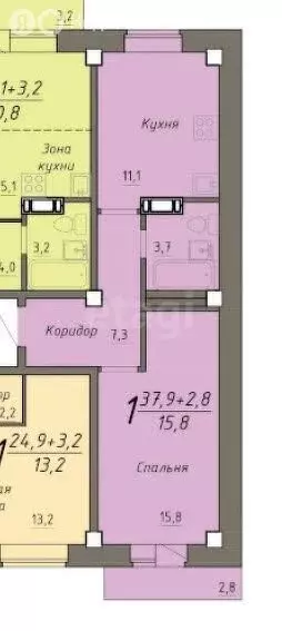 1-комнатная квартира: Абакан, улица Некрасова, 31Б (37.1 м) - Фото 1