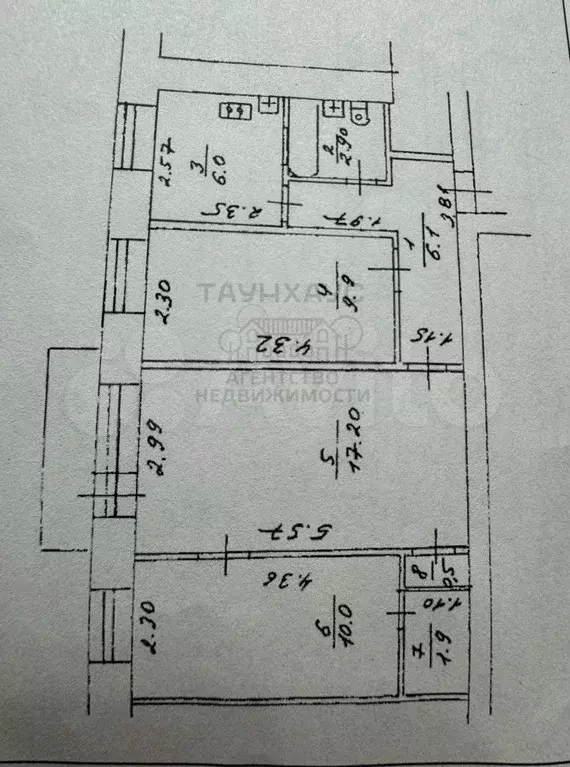 3-к. квартира, 54,5 м, 4/5 эт. - Фото 0