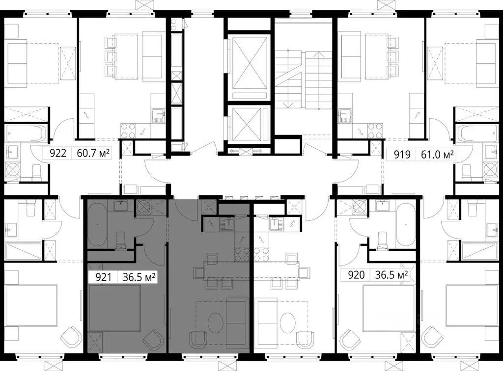 1-к кв. Московская область, Ленинский городской округ, д. Сапроново, ... - Фото 2