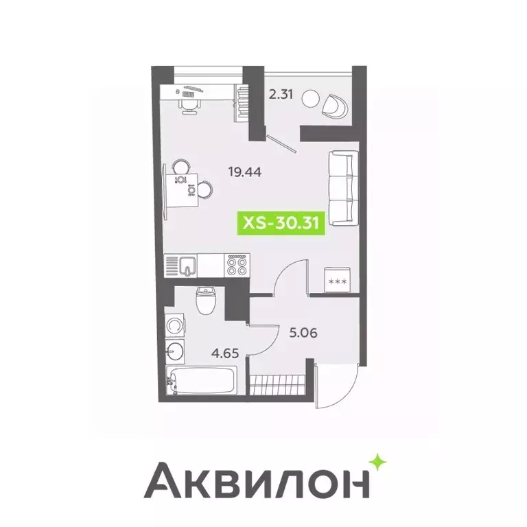 Студия Санкт-Петербург бул. Головнина, 6к1 (30.3 м) - Фото 0