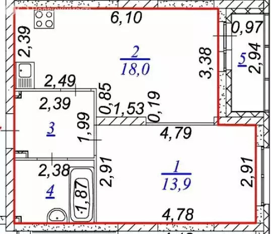 1-комнатная квартира: Екатеринбург, улица Крауля, 170 (41 м) - Фото 1