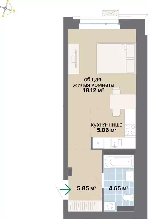 1-к кв. Свердловская область, Екатеринбург Южный жилрайон, Лайв жилой ... - Фото 0