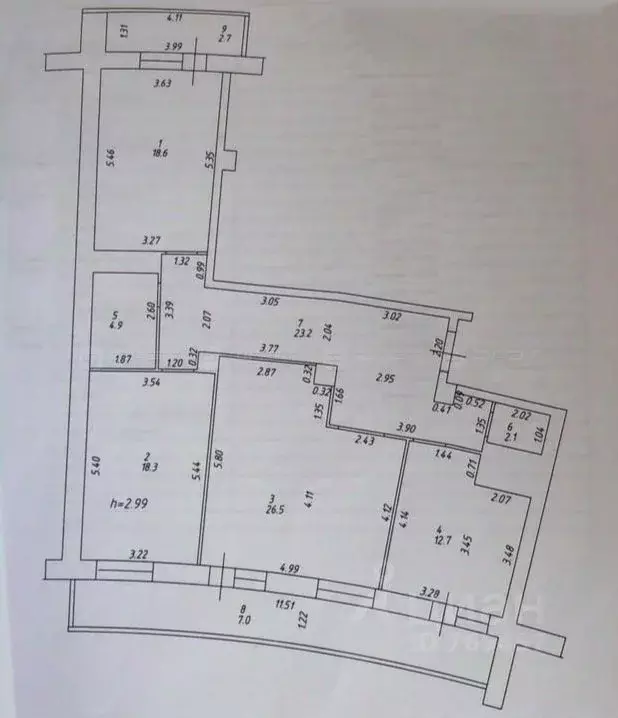 3-к кв. Татарстан, Казань Чистопольская ул., 38 (106.7 м) - Фото 2
