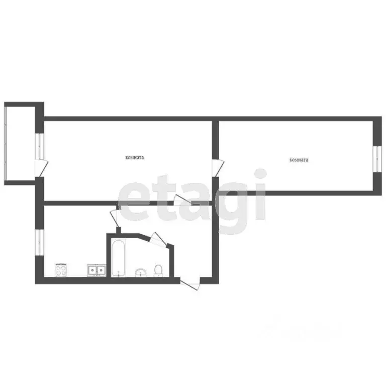 2-к кв. Крым, Белогорск ул. Луначарского, 47 (44.5 м) - Фото 2