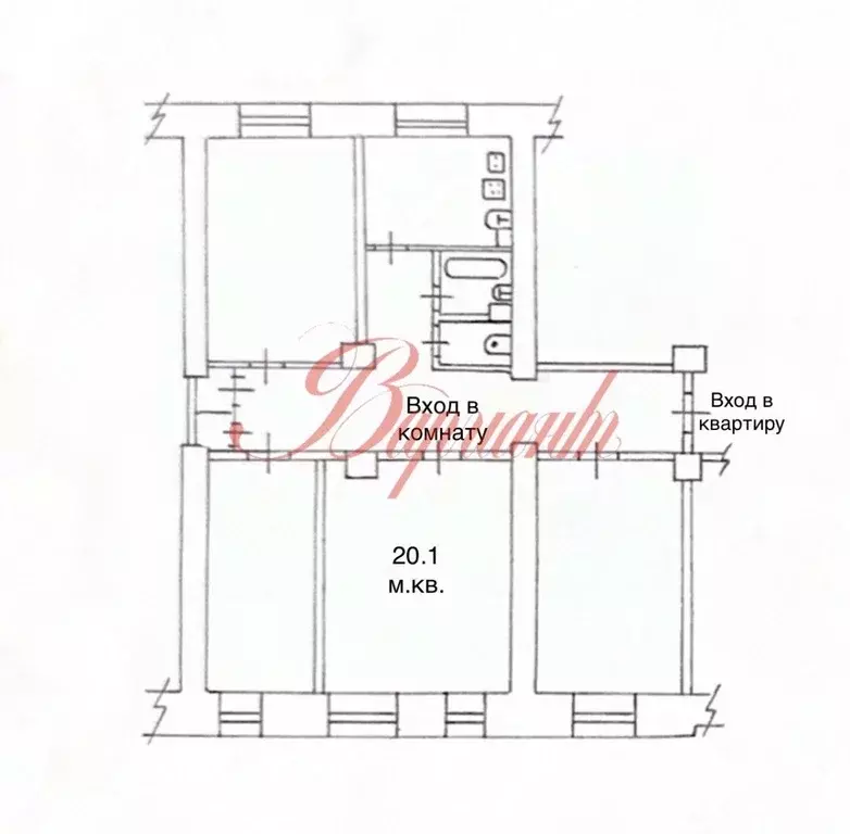 Комната Архангельская область, Северодвинск Первомайская ул., 5 (20.1 ... - Фото 2