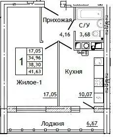 1-к кв. Смоленская область, Смоленск ул. Крупской (41.63 м) - Фото 0