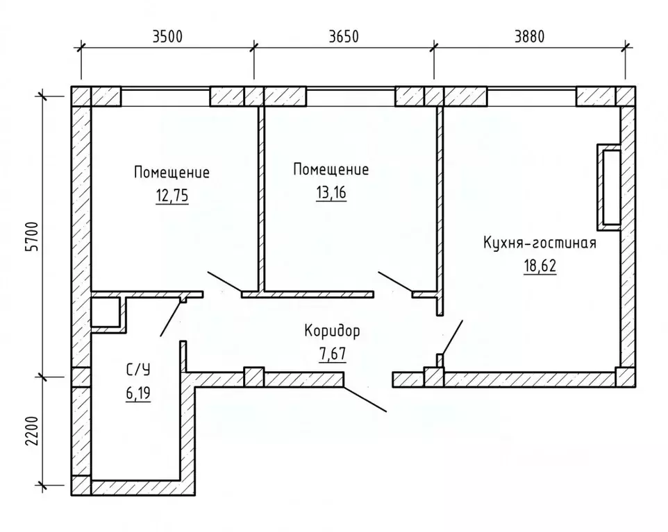 2-к кв. Кабардино-Балкария, Нальчик ул. Байсултанова (58.97 м) - Фото 2