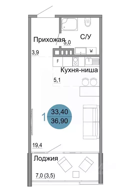 1-к кв. Крым, Керчь Белый город жилой комплекс (36.9 м) - Фото 0