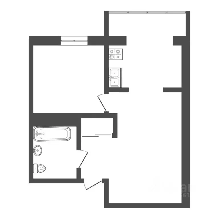 1-к кв. Тюменская область, Тюмень ул. Мебельщиков, 6 (50.0 м) - Фото 2