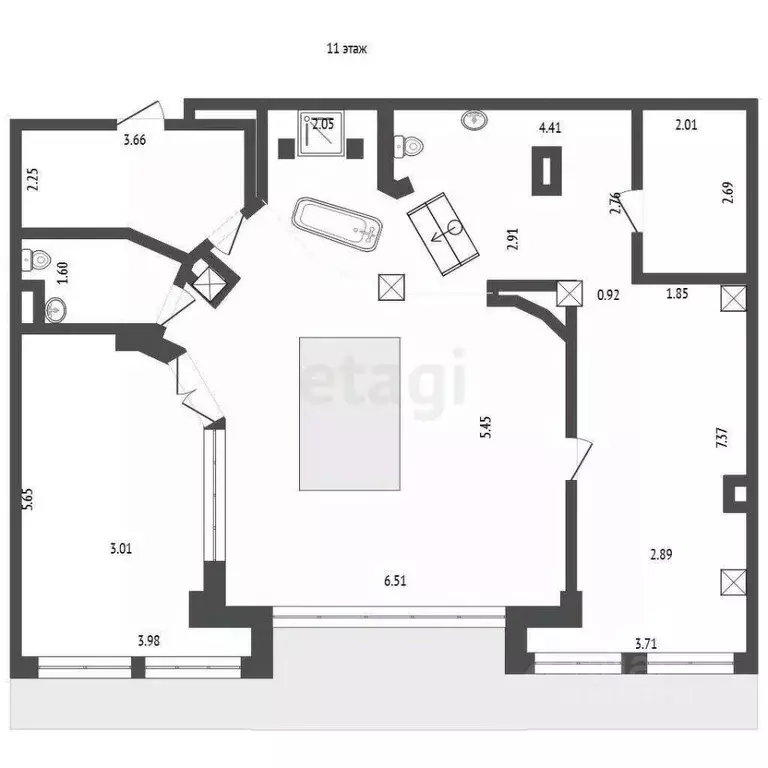 3-к кв. Омская область, Омск ул. Фрунзе, 1к3 (232.0 м) - Фото 0