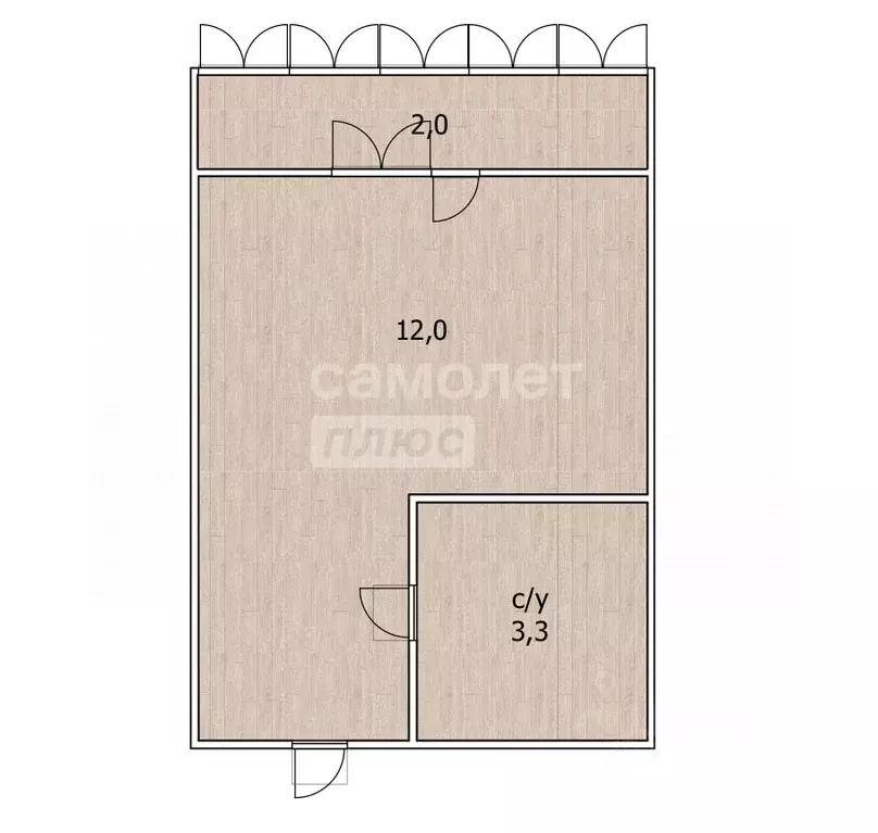 Студия Тюменская область, Тюмень ул. Новоселов, 115 (15.7 м) - Фото 2