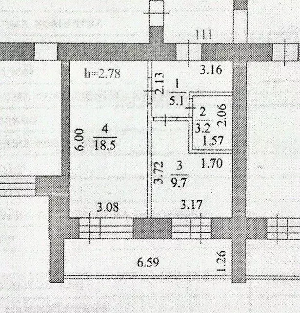 1-к кв. Амурская область, Благовещенск Конная ул., 33 (40.0 м) - Фото 1
