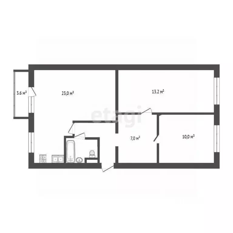 3-к кв. Севастополь просп. Октябрьской Революции, 57 (61.2 м) - Фото 2