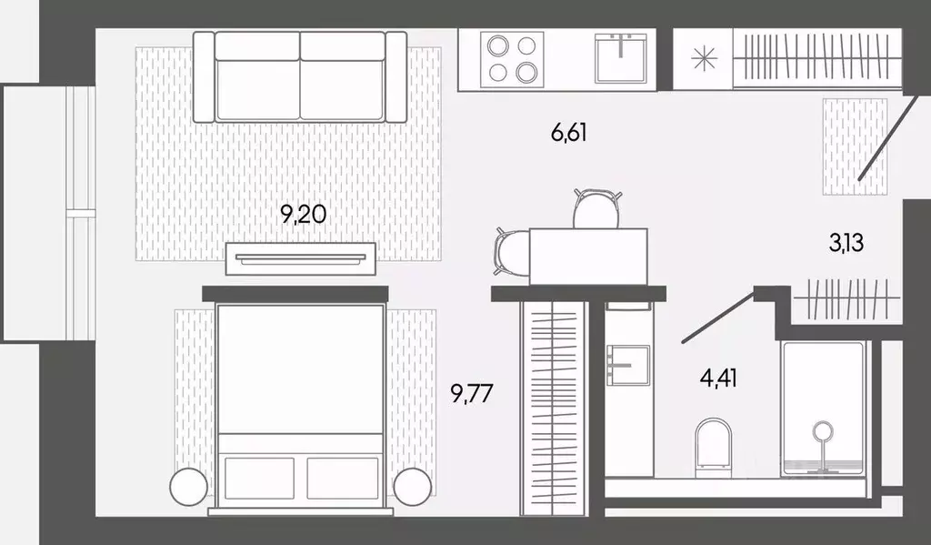 1-к кв. Алтай, Майминский район, пос. Карлушка  (33.12 м) - Фото 1