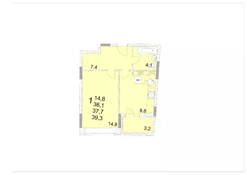 1-к кв. Московская область, Королев Первомайский мкр, Советская ул., ... - Фото 2