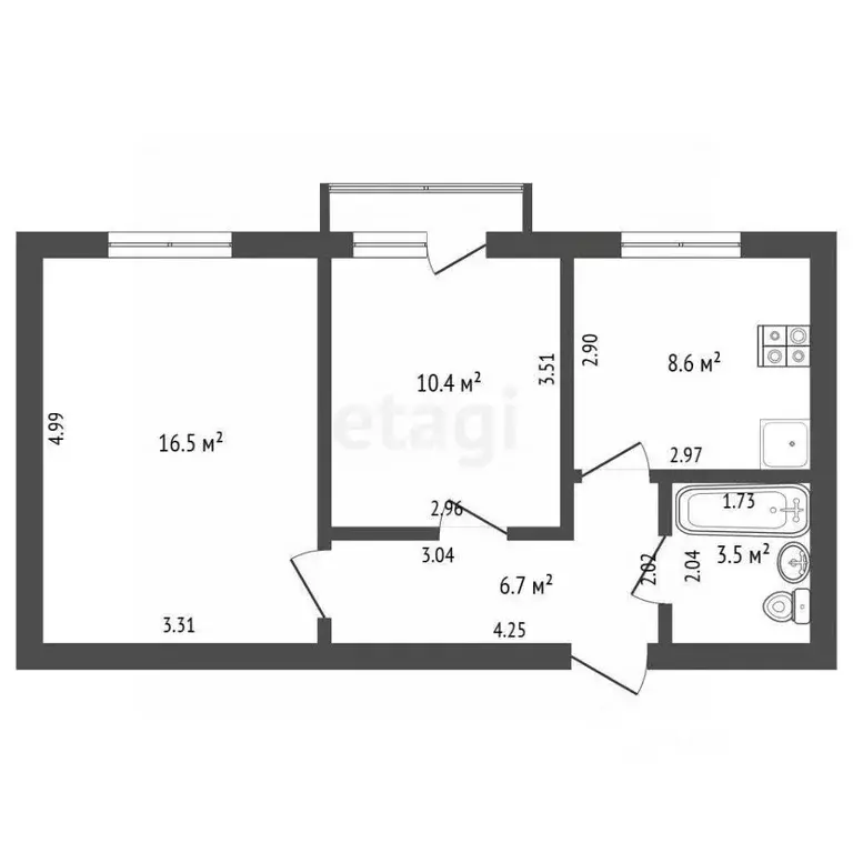 2-к кв. Самарская область, Самара Крутые Ключи мкр, 3 (45.7 м) - Фото 1