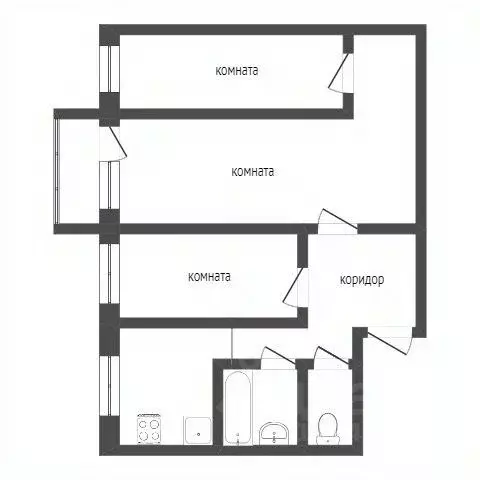 3-к кв. Бурятия, Улан-Удэ ул. Шумяцкого, 25 (67.0 м) - Фото 2