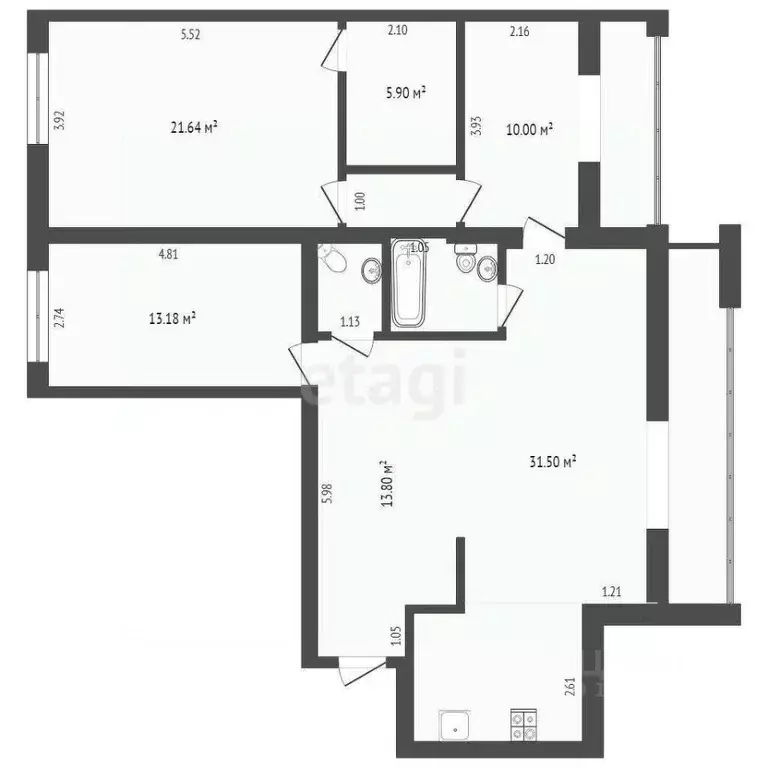 4-к кв. Тюменская область, Тюмень ул. Елизарова, 8 (102.7 м) - Фото 2