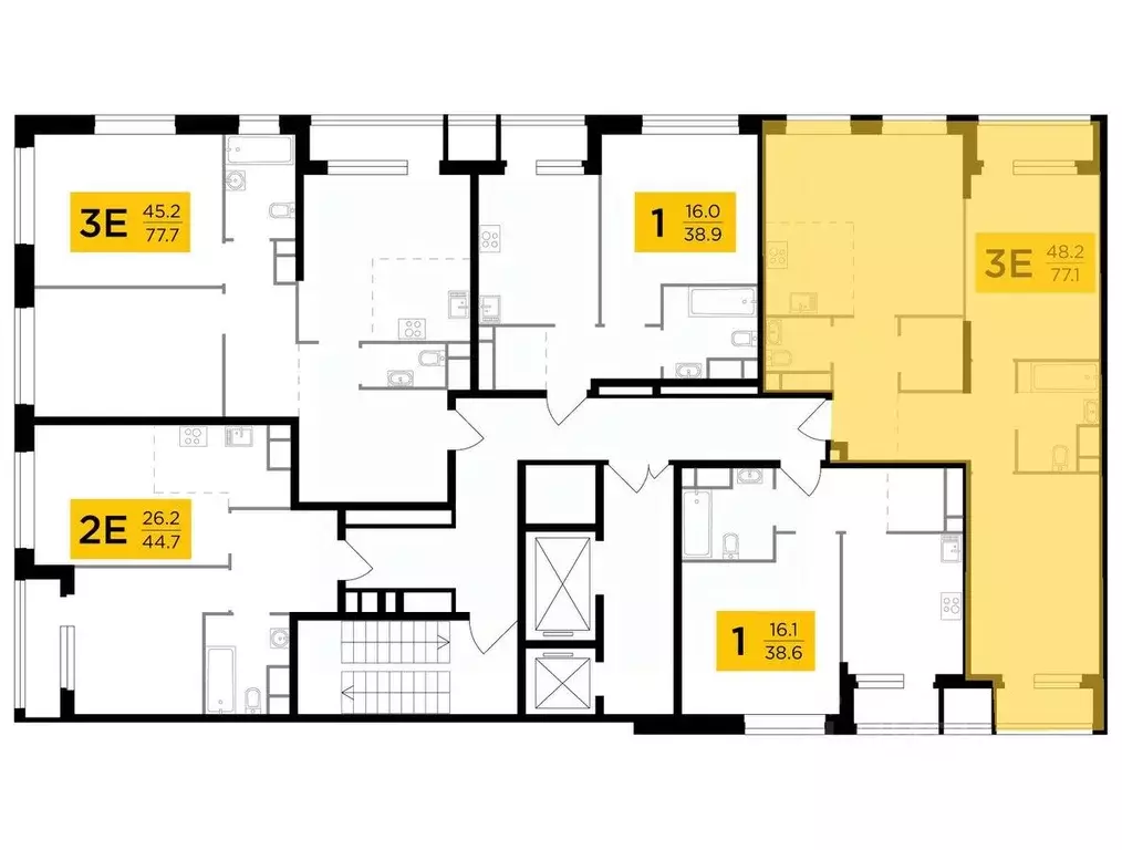 3-к кв. Москва Филатов Луг жилой комплекс, к6 (77.1 м) - Фото 0