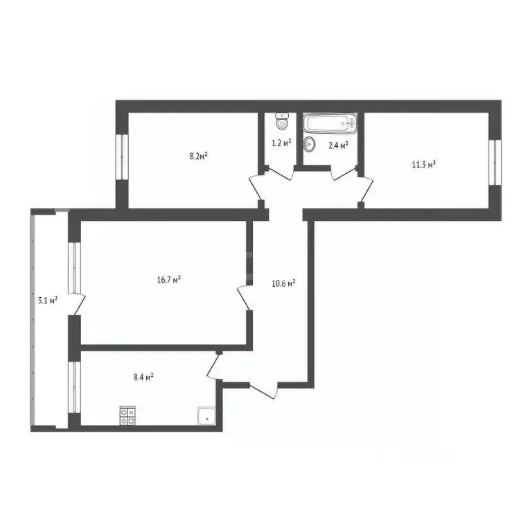 3-к кв. Мордовия, Саранск ул. Ломоносова, 6А (58.8 м) - Фото 2