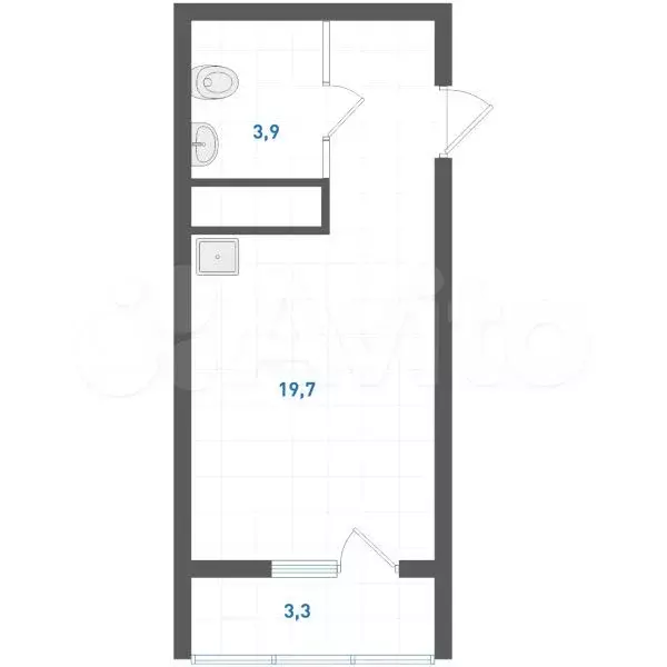 Квартира-студия, 25,4 м, 29/31 эт. - Фото 0