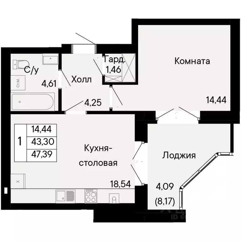 1-к кв. Ростовская область, Ростов-на-Дону Ривьера жилой квартал,  ... - Фото 0