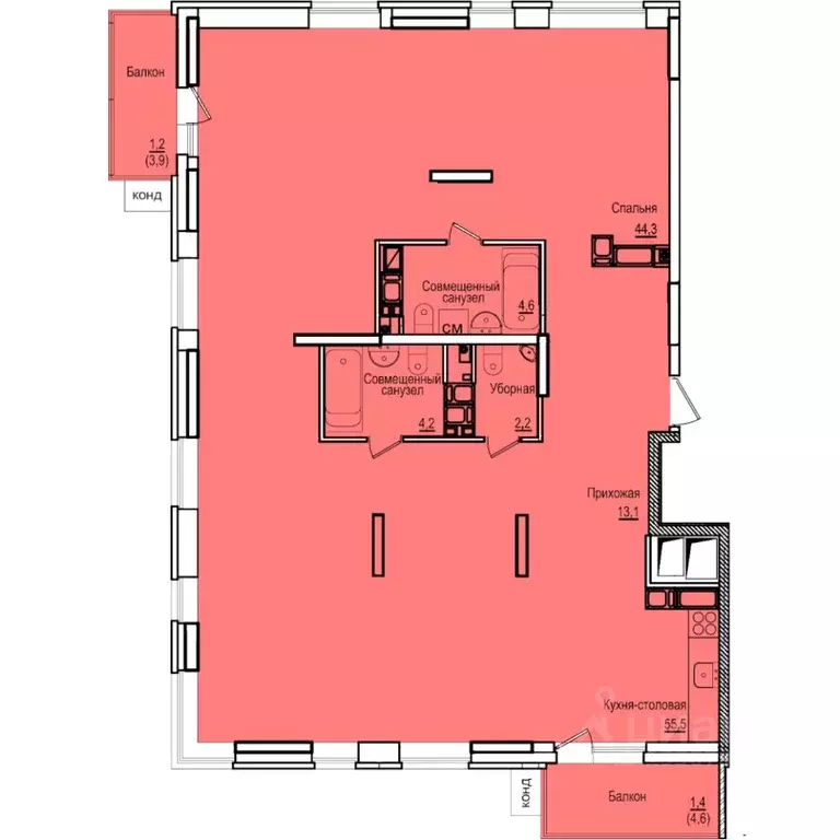 4-к кв. Татарстан, Казань ул. Академика Губкина, 12Б (122.85 м) - Фото 0