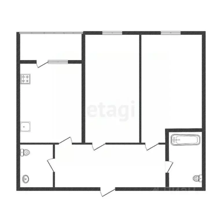 2-к кв. Белгородская область, Белгород ул. Щорса, 37в (63.7 м) - Фото 2