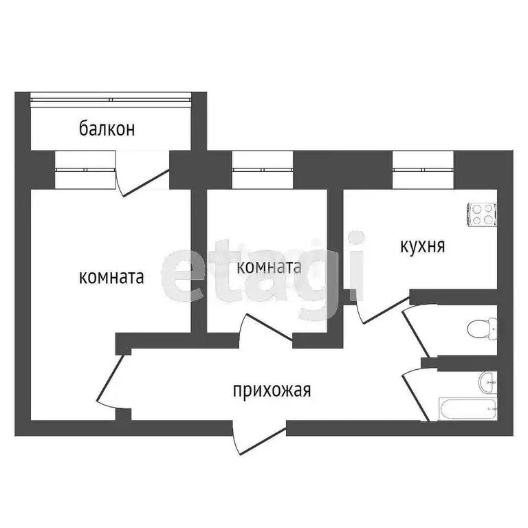 2-комнатная квартира: Курган, жилой район Заозёрный, 4-й микрорайон, ... - Фото 0