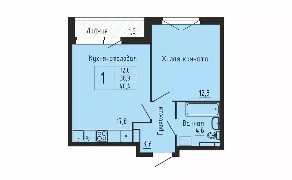 1-к кв. Свердловская область, Екатеринбург ул. Академика Парина, 12/6 ... - Фото 0